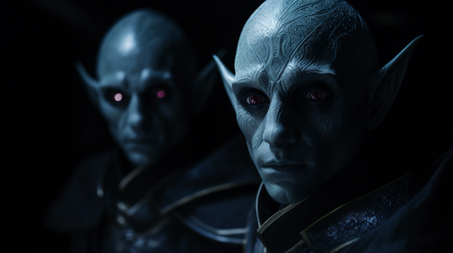 Two stern astral elf guards