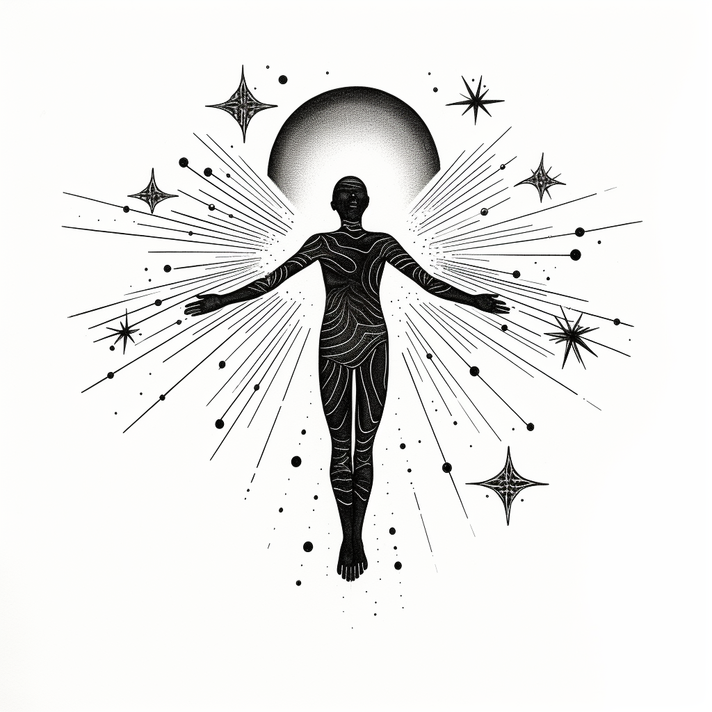 Simple tattoo design of astral projection