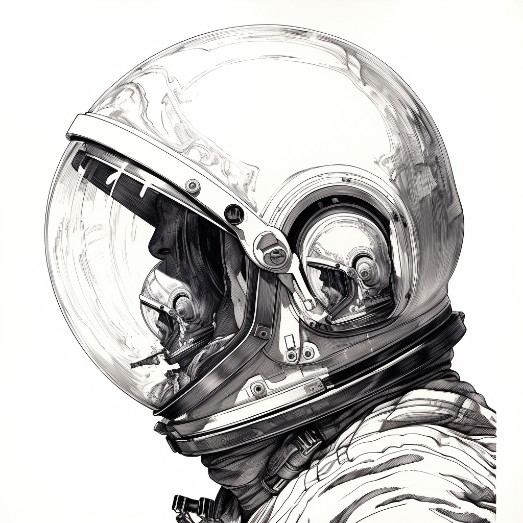 Astronaut and Alien Reflecting Image