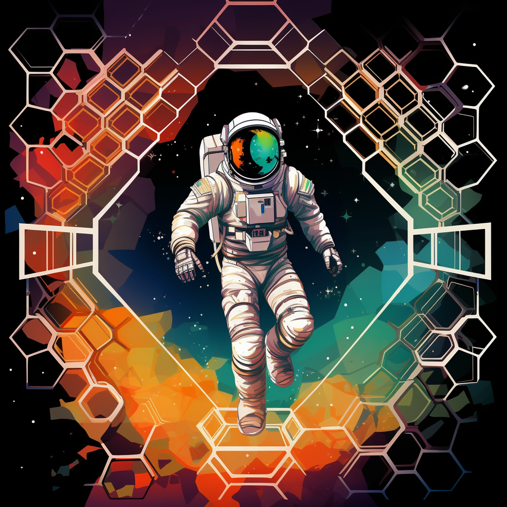 Psychedelic astronaut doctor glitching in space