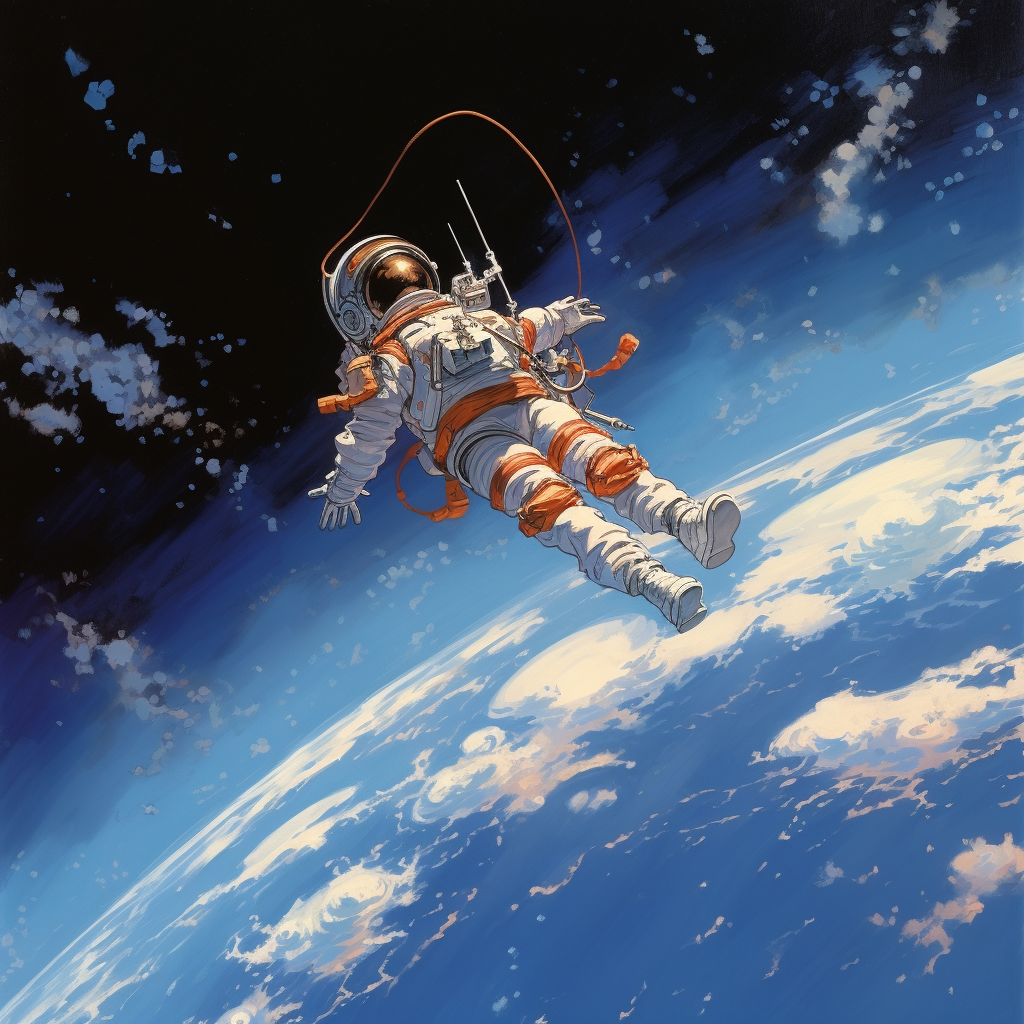 Astronaut floating in space