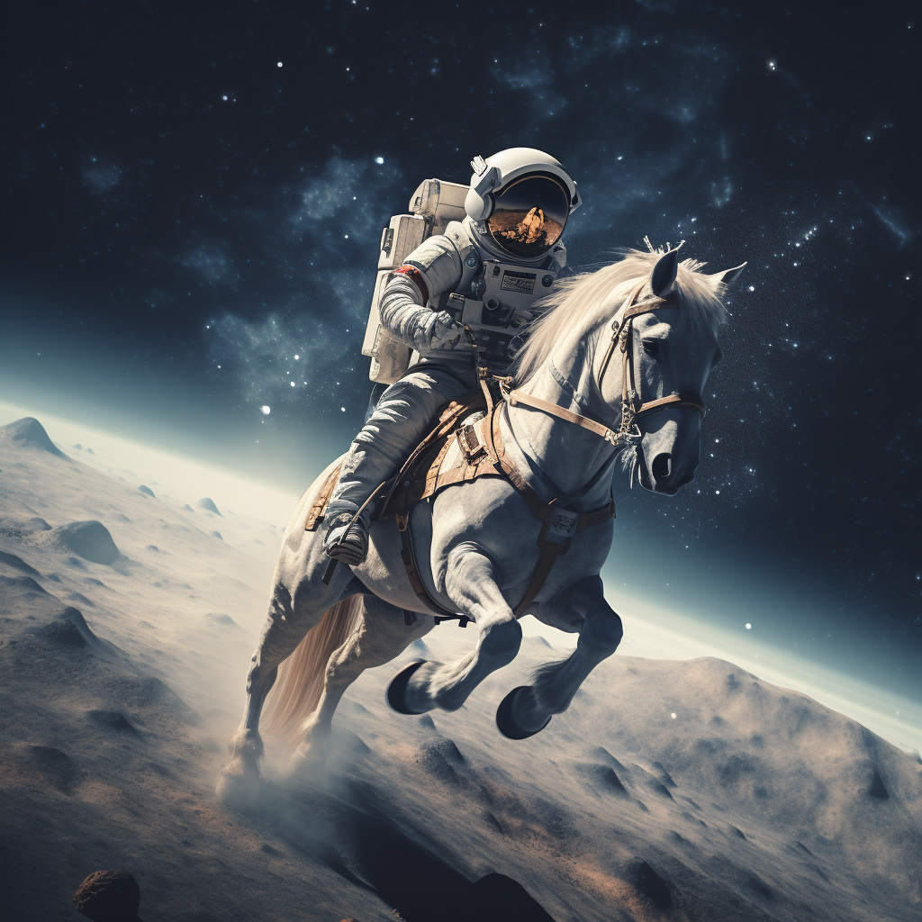 Astronaut riding a horse