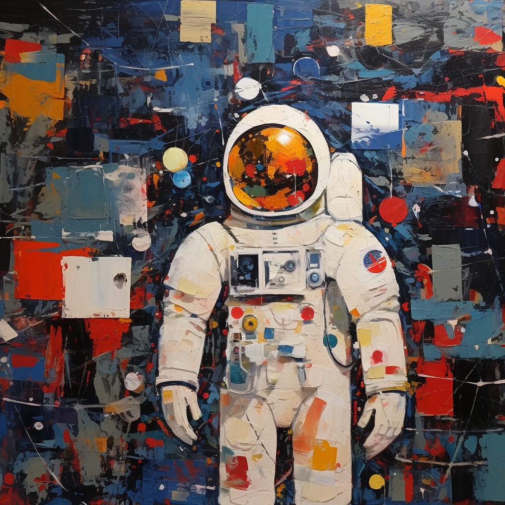 Astronaut space painting by Kazimir Malevich