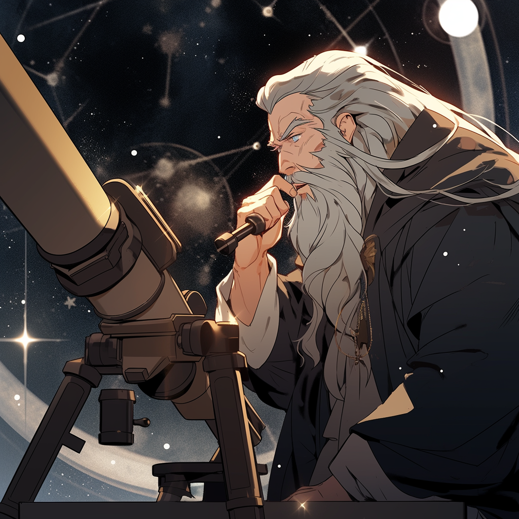 Astronomer actor with unique old age look