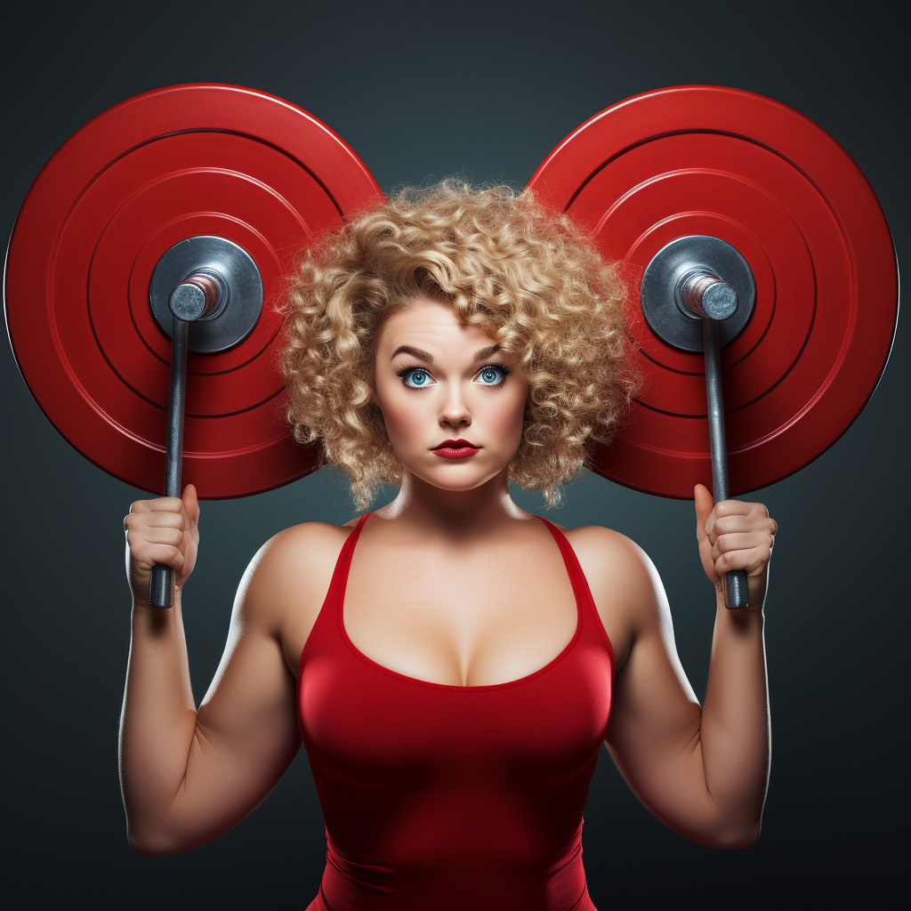 Plus-Sized Blonde Woman Lifting Barbell at Olympic Competition