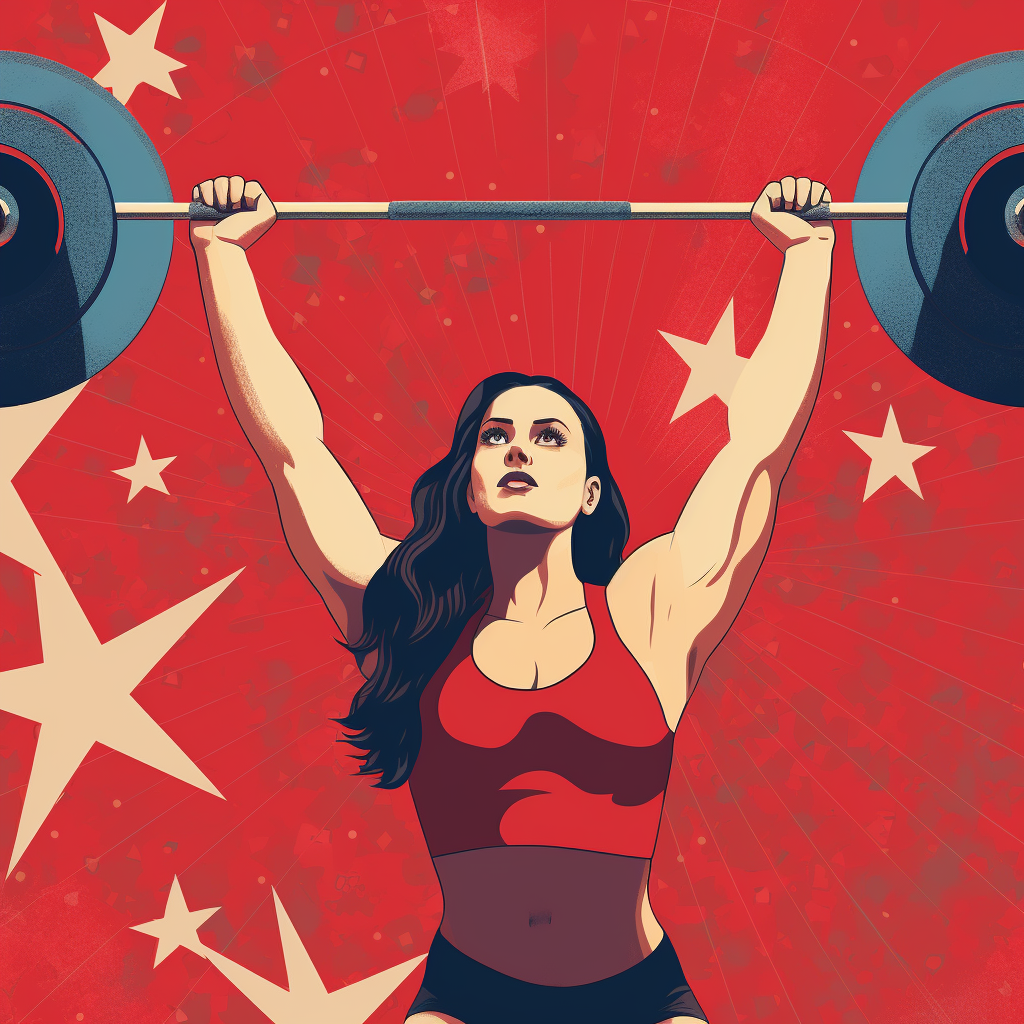 Strong Plus Size Athlete with Barbell