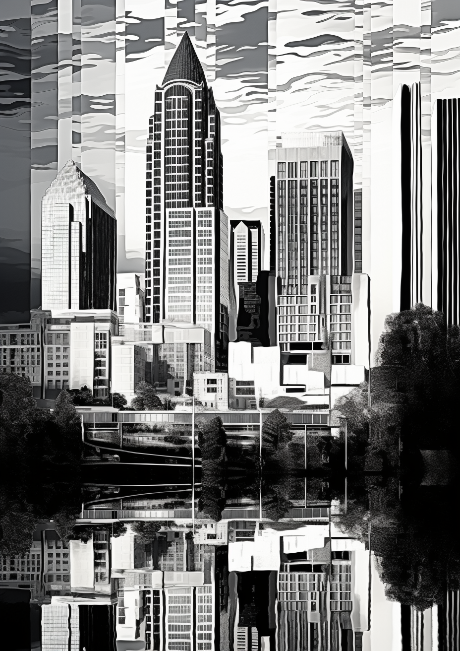 Atlanta City Skyline in Graphic Style