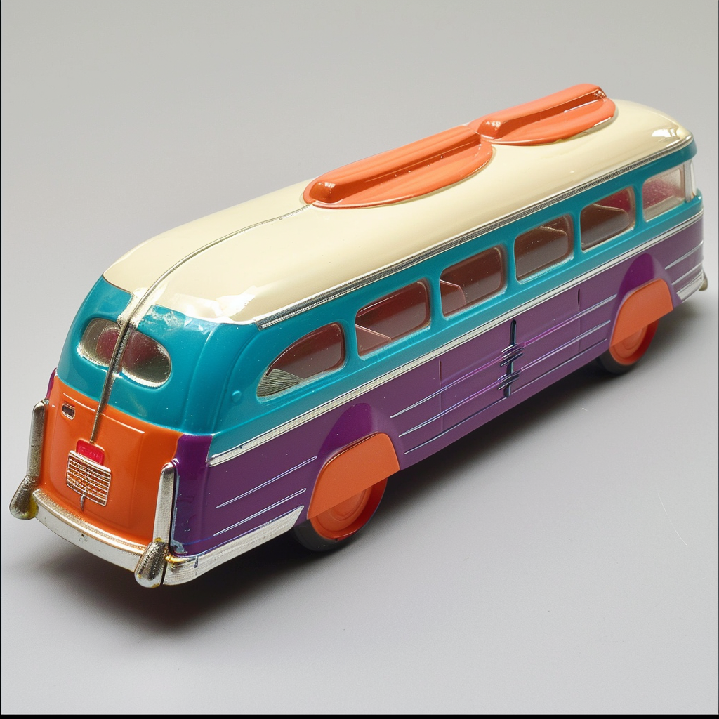 Atomic Age Passenger Bus Toy