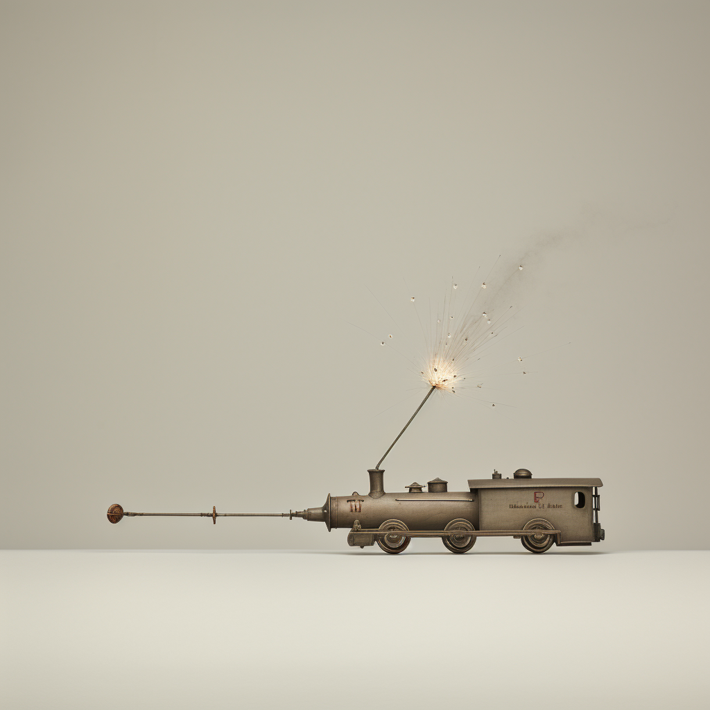 Toy Atomic Age Train with Fire, Smoke and Stars