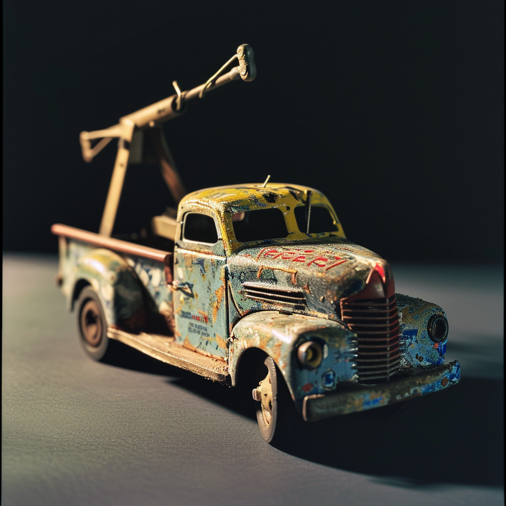 Atomic Age Tin Toy Tow Truck