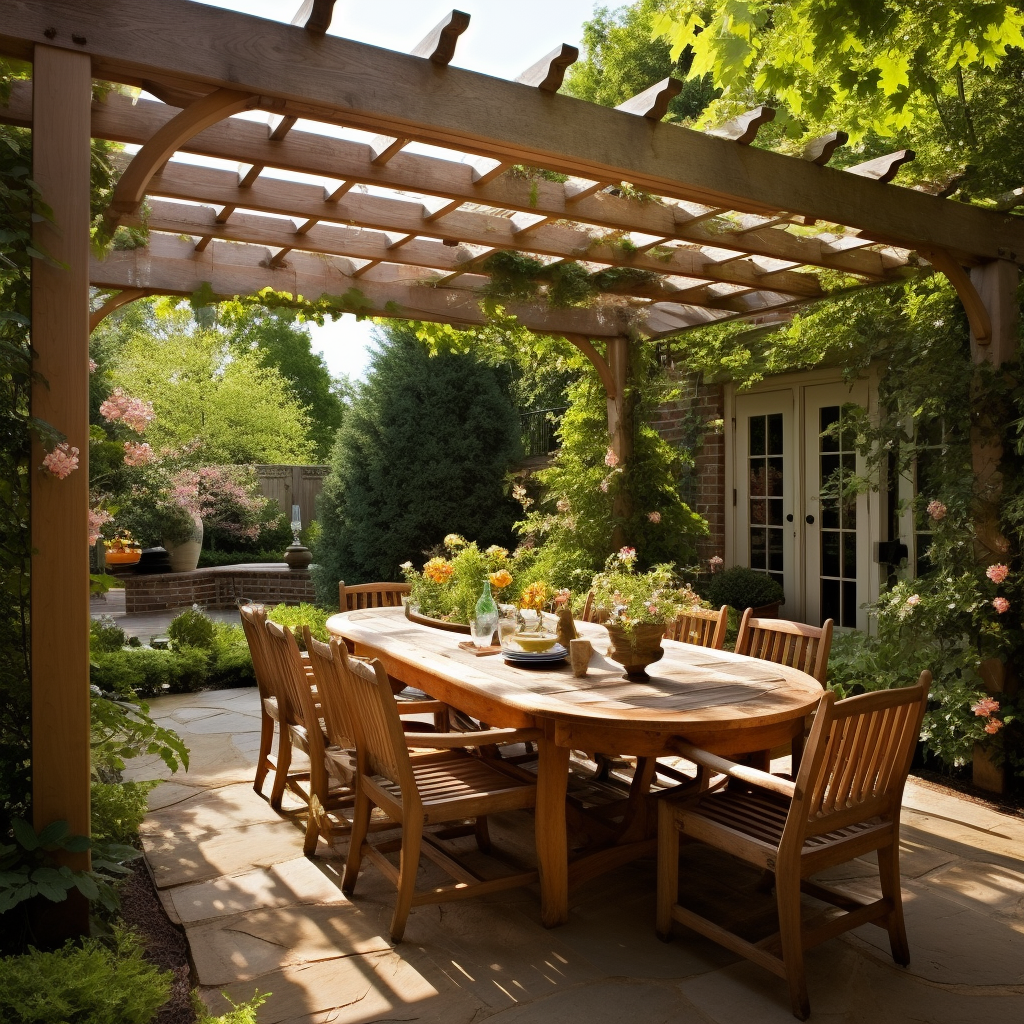 Stylish attached pergola for outdoor relaxation