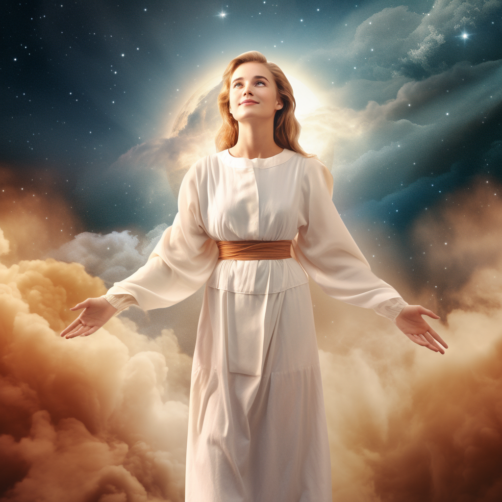 Beautiful Woman in Jesus Christ Pose