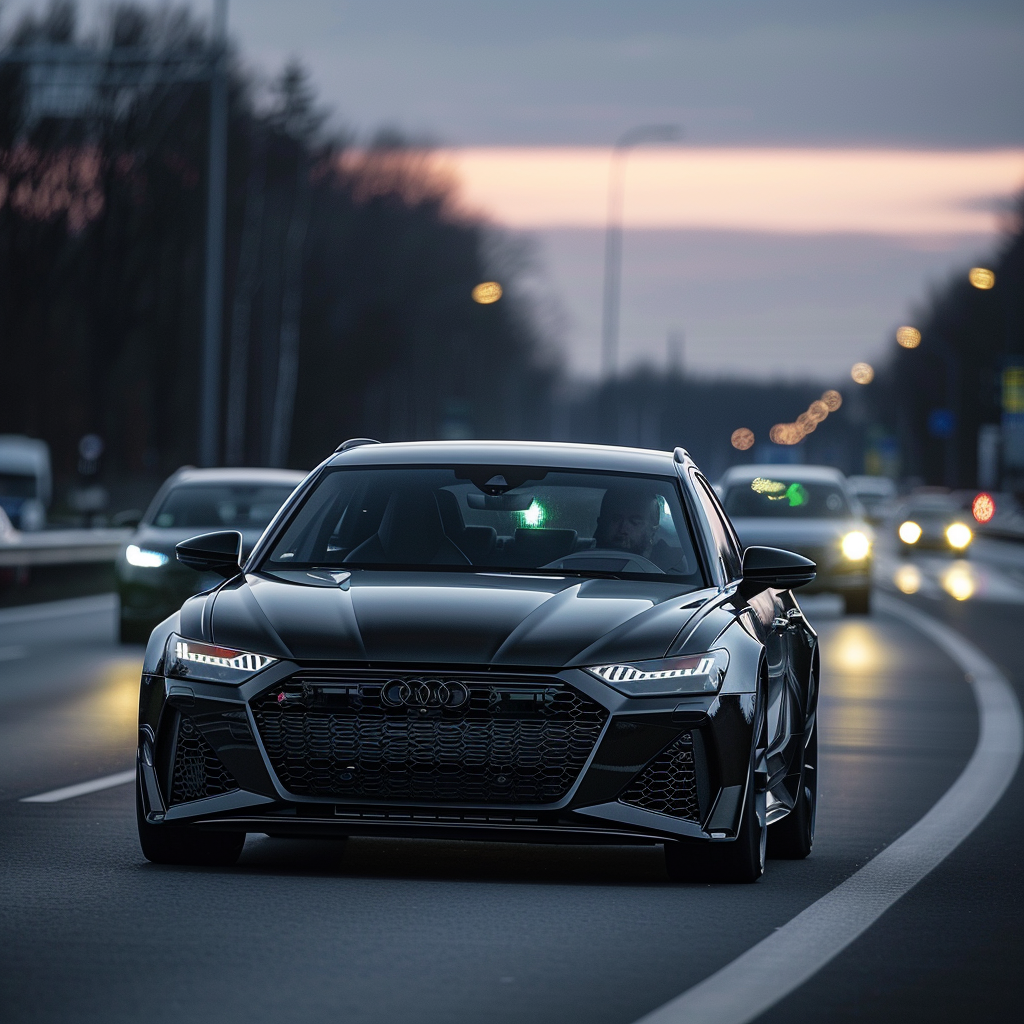 Audi RS6 speeding on Autobahn