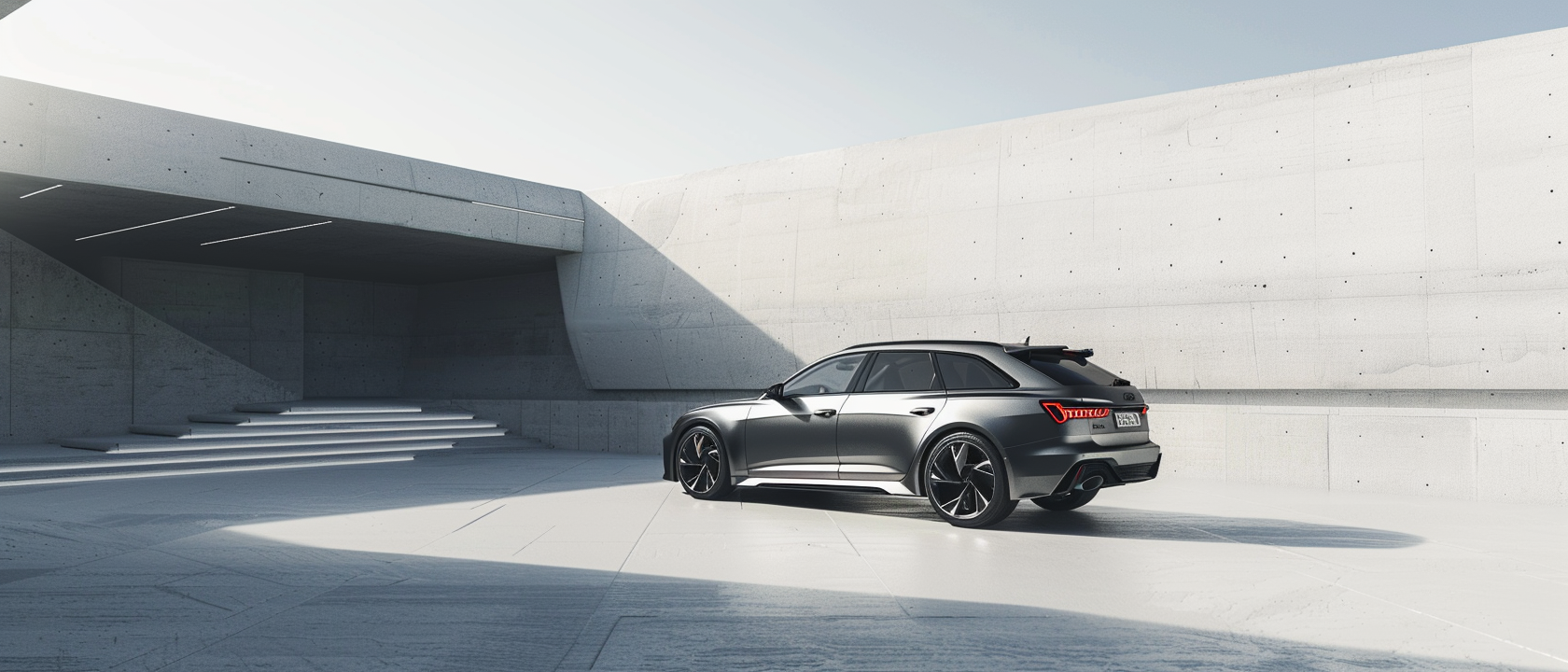 Audi RS6 C8 Avant in gray matte paint