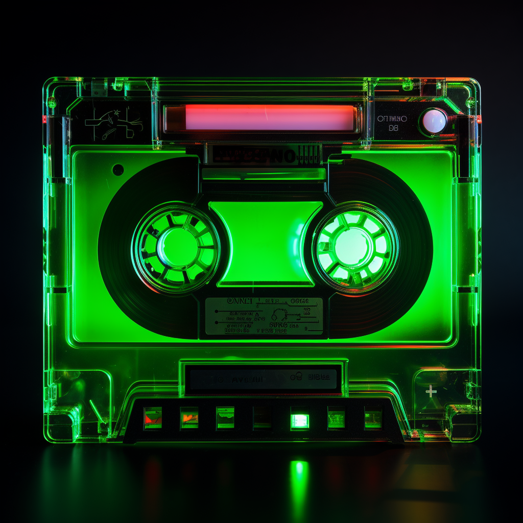 Non-playable Audio Cassette in Neon Green