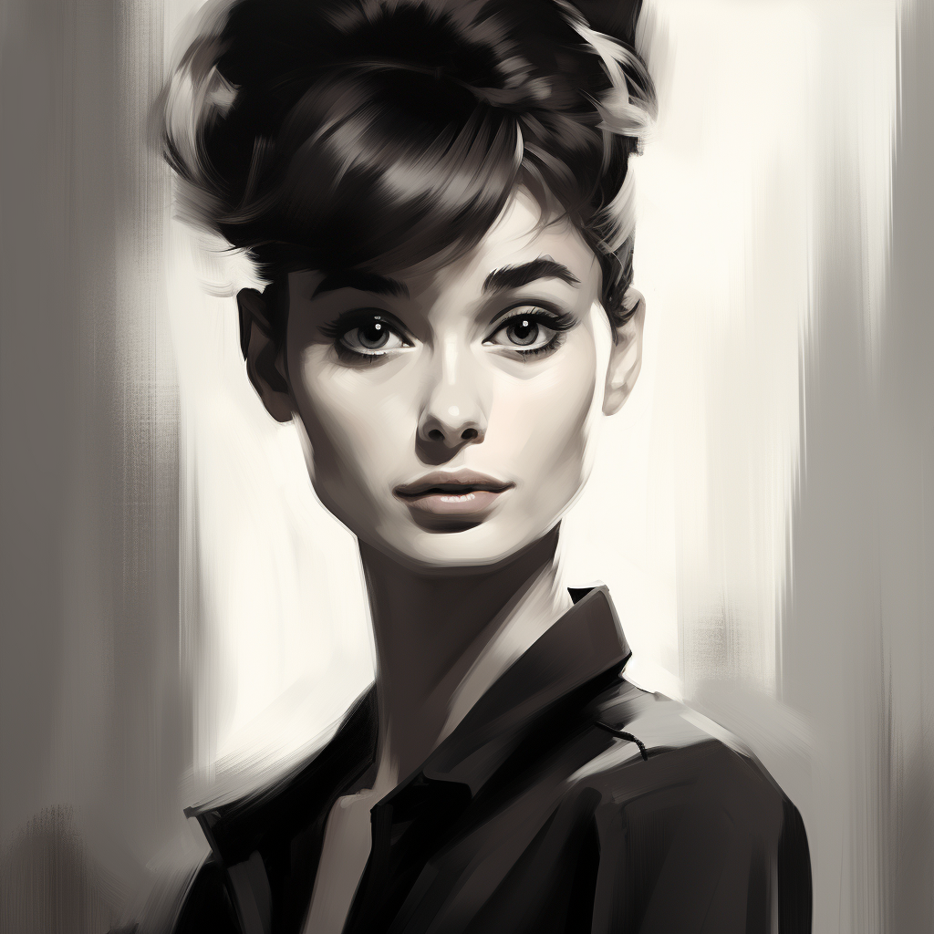 Audrey Hepburn portrait in Bram Reijnders style