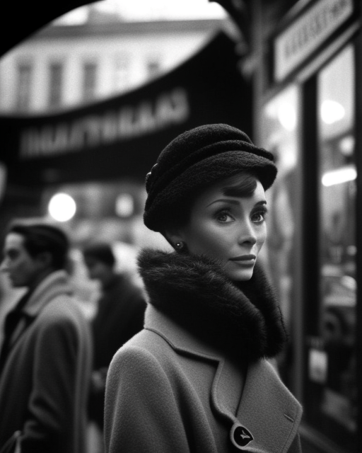 Audrey Hepburn posing in Paris