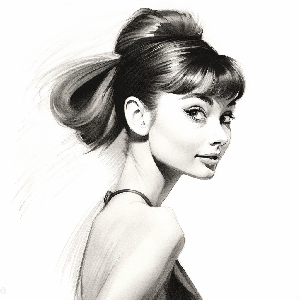 Audrey Hepburn sketch pencil art portrait