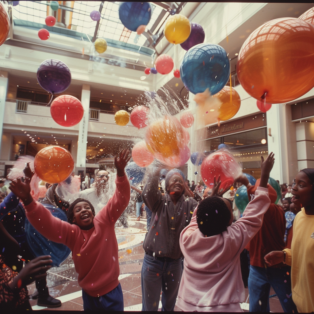 Aunt Jemima syrup balloons fight party