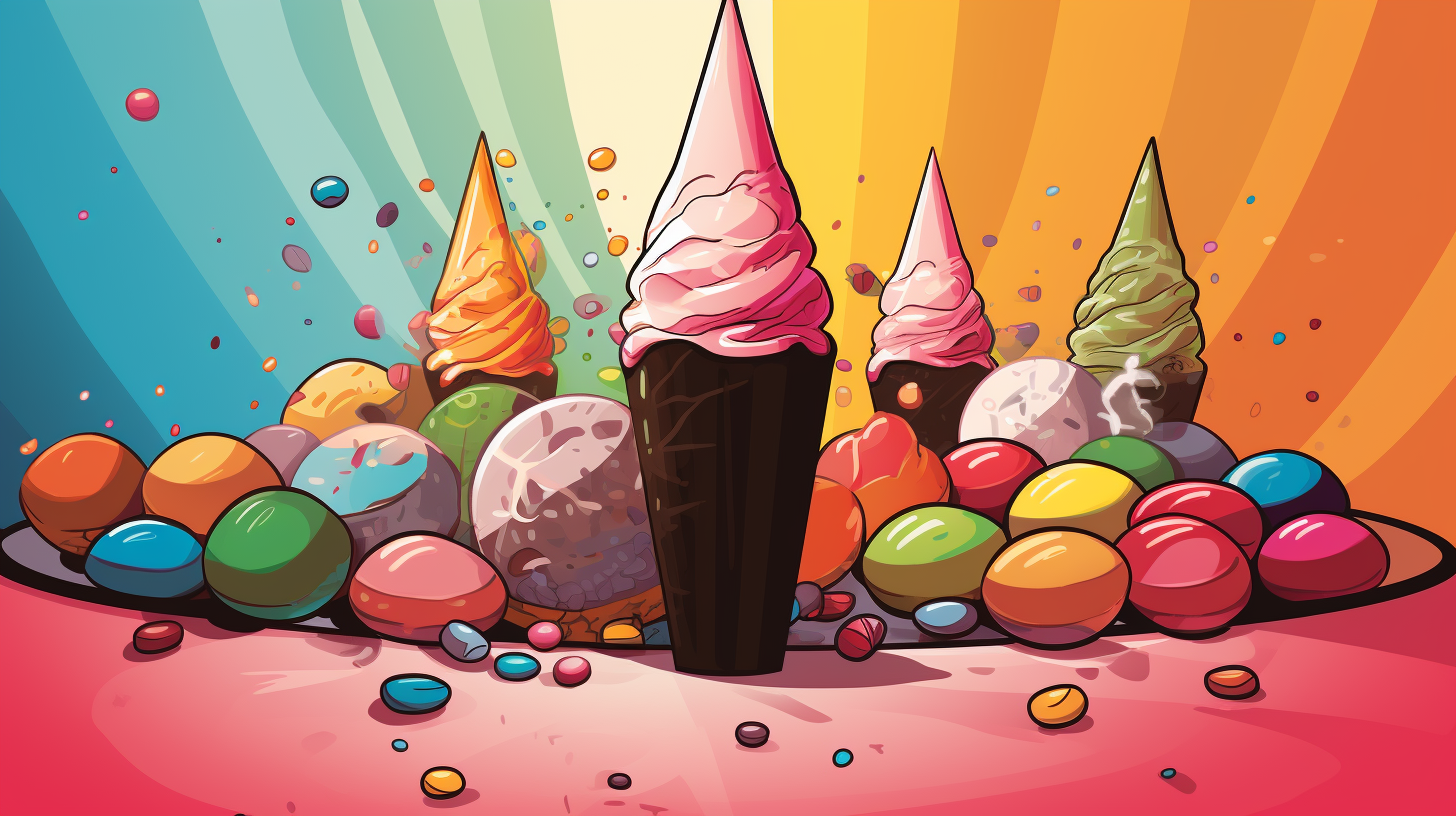 Colorful cones with Skittles party