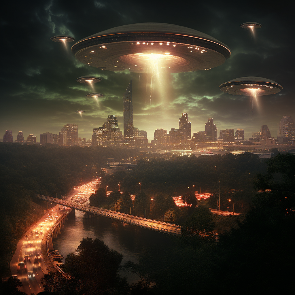 Invasion of Austin Texas by Tripods, Aliens, and Flying Saucers