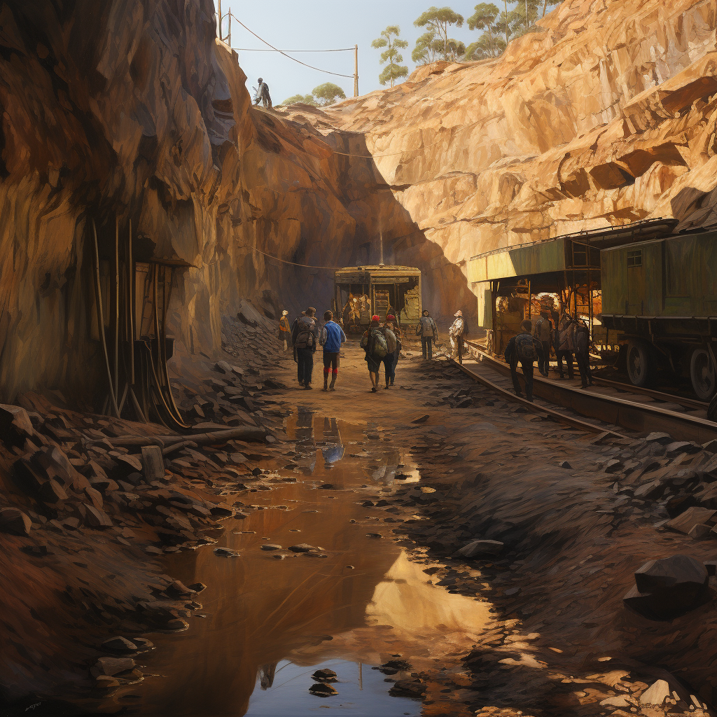 A breathtaking view of the Australian gold mine sunset