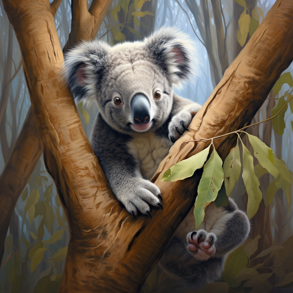 Adorable Australian koala in the wild