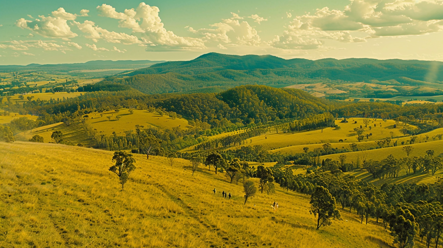 Australian mountain surrounded by crowd