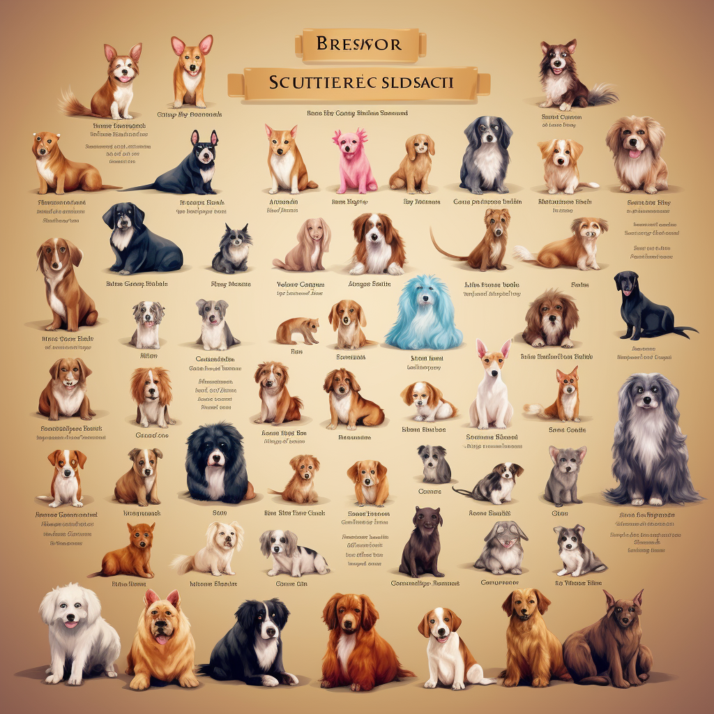 Australian Popular Dog Breeds Chart Illustration