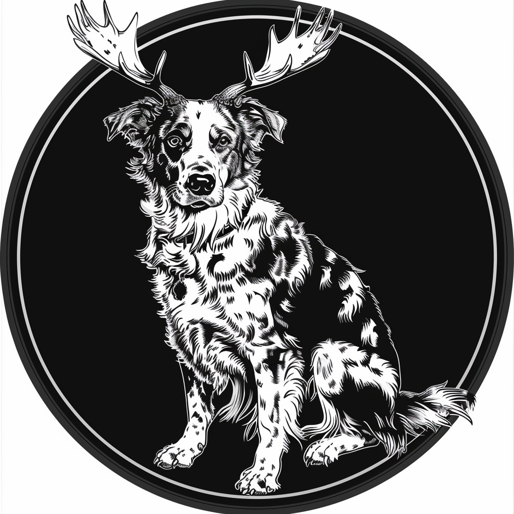 Australian Shepherd Dog Antlers Logo