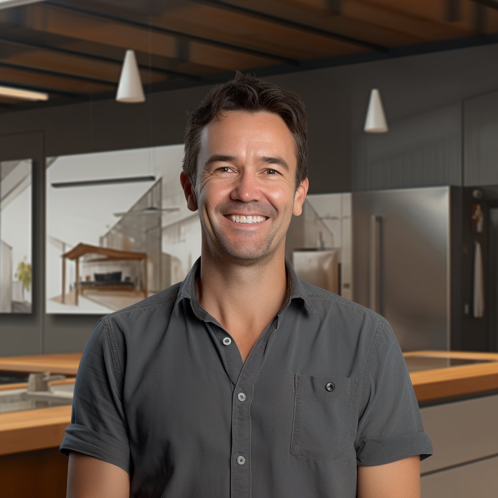 Australian Architect Smiling in Office