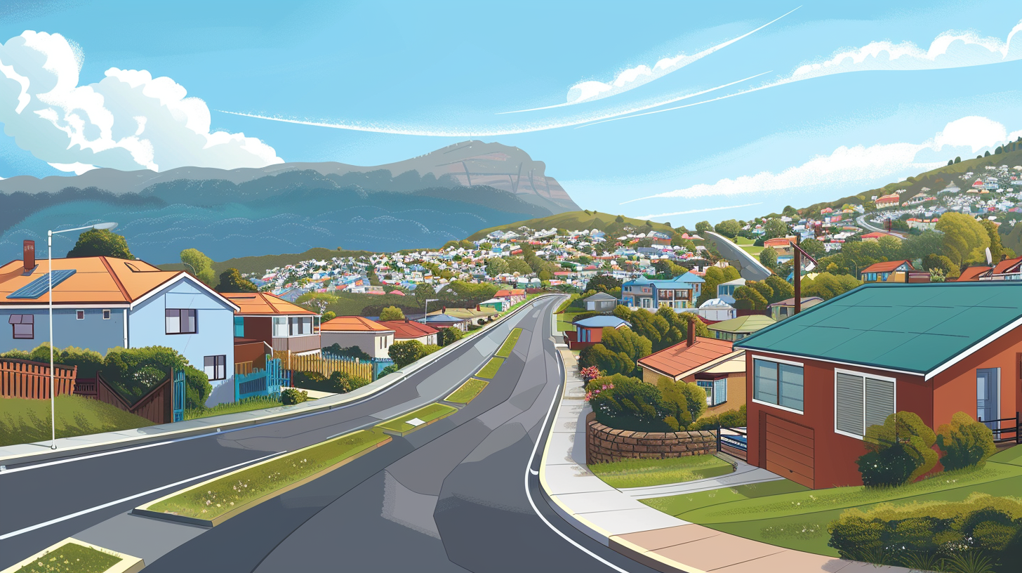 Cartoon Illustration Australian Neighbourhood