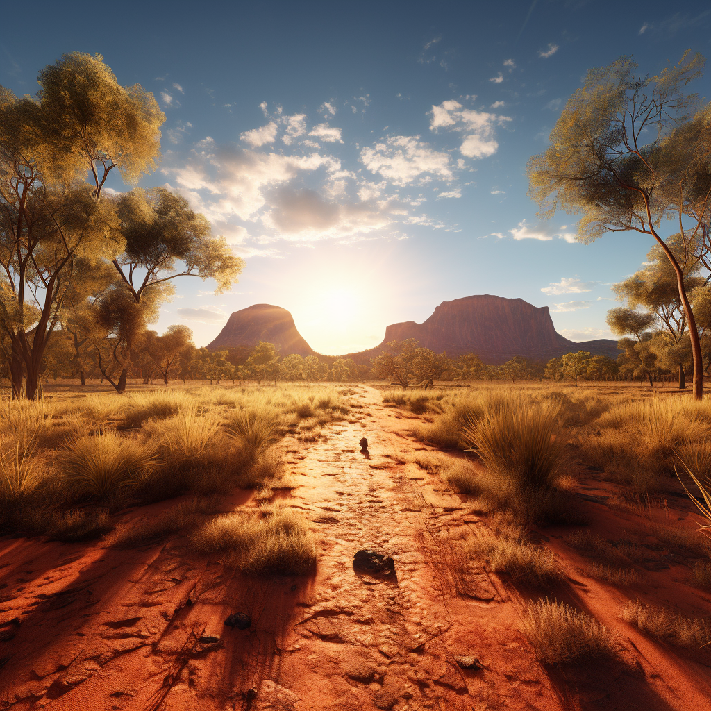 Ultrarealistic image of Australian Outback wildlife