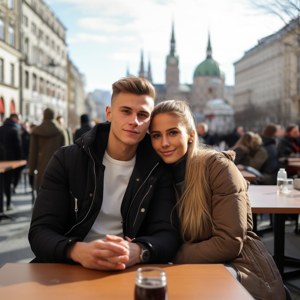 Austrian soccer player on romantic date