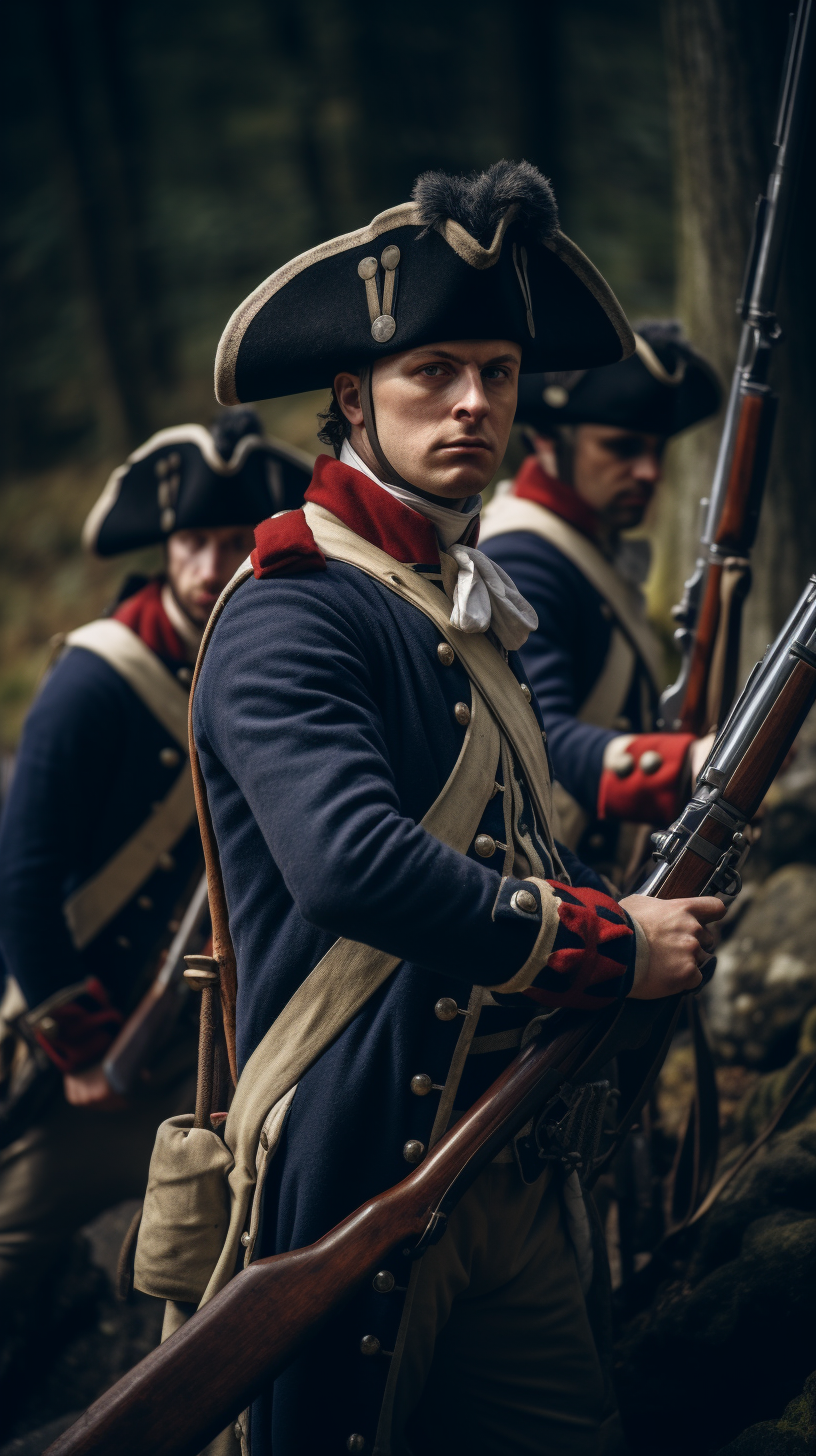 Austrian soldiers shooting rifle in 1788