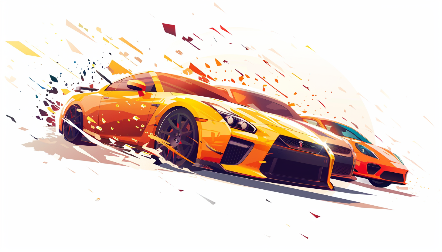 Luxury Cars Graphics Orange Background