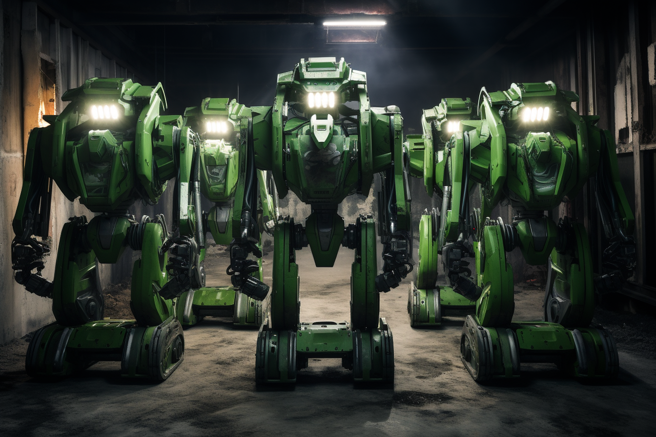 Green Autobot Constructicons in Robot Form