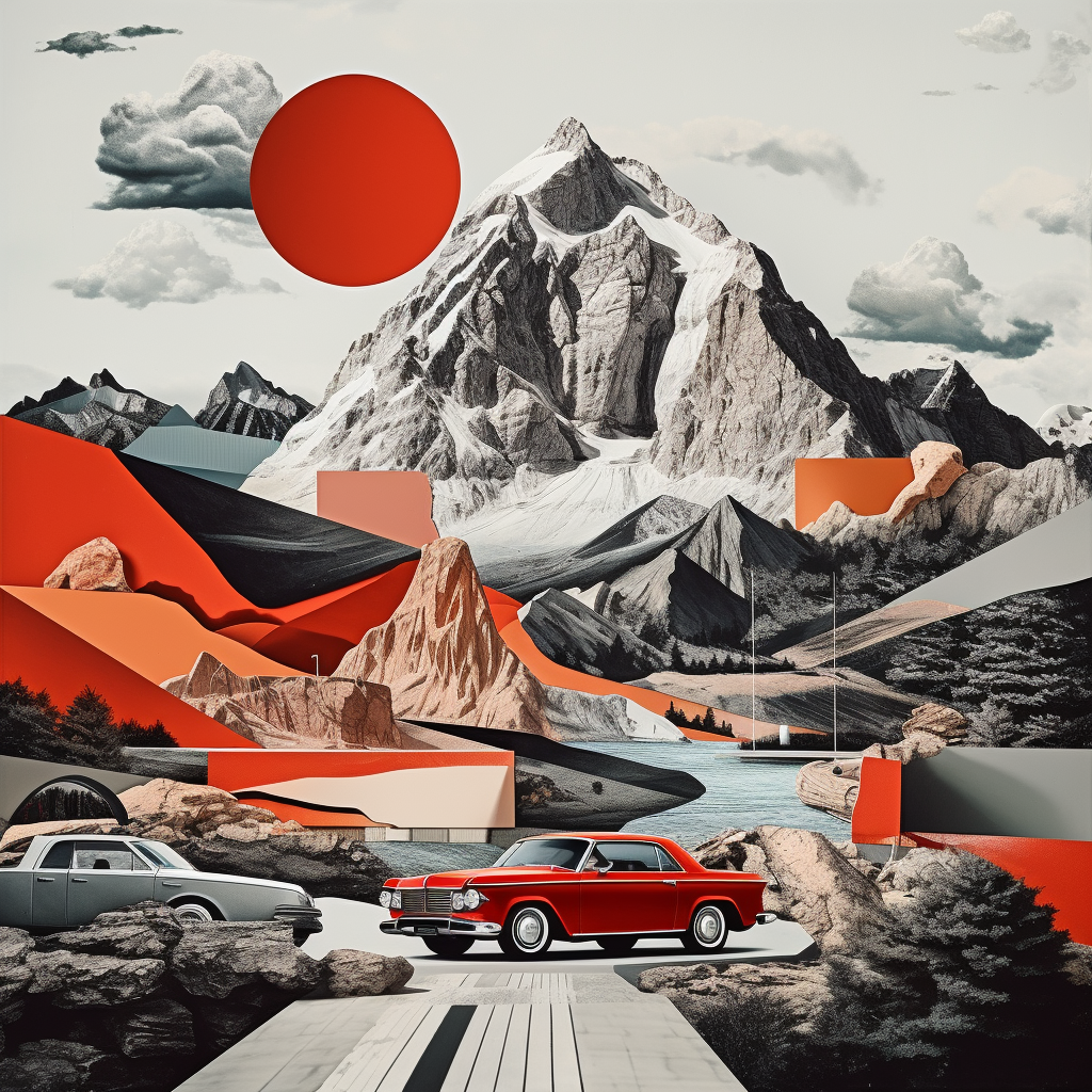 Stunning automotive artwork with mountains