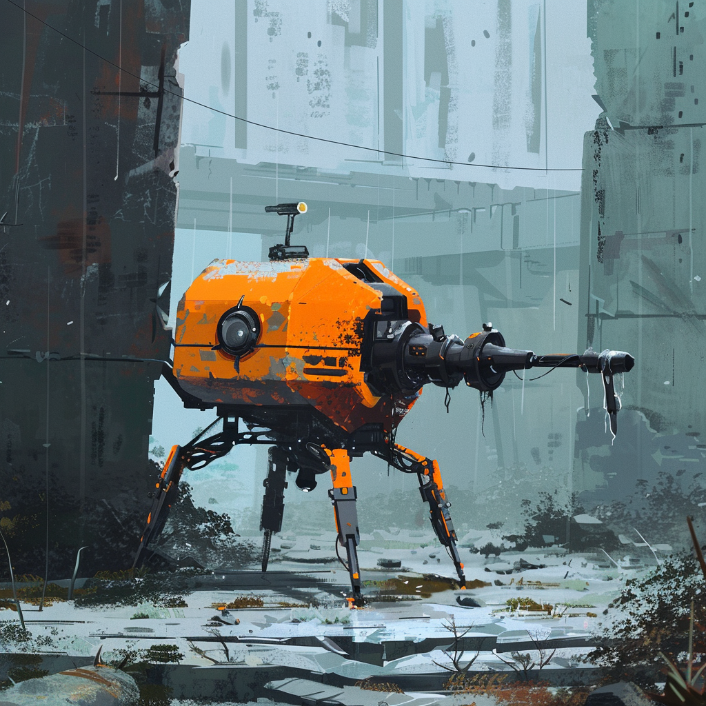 Autonomous Drone Turret Game Art