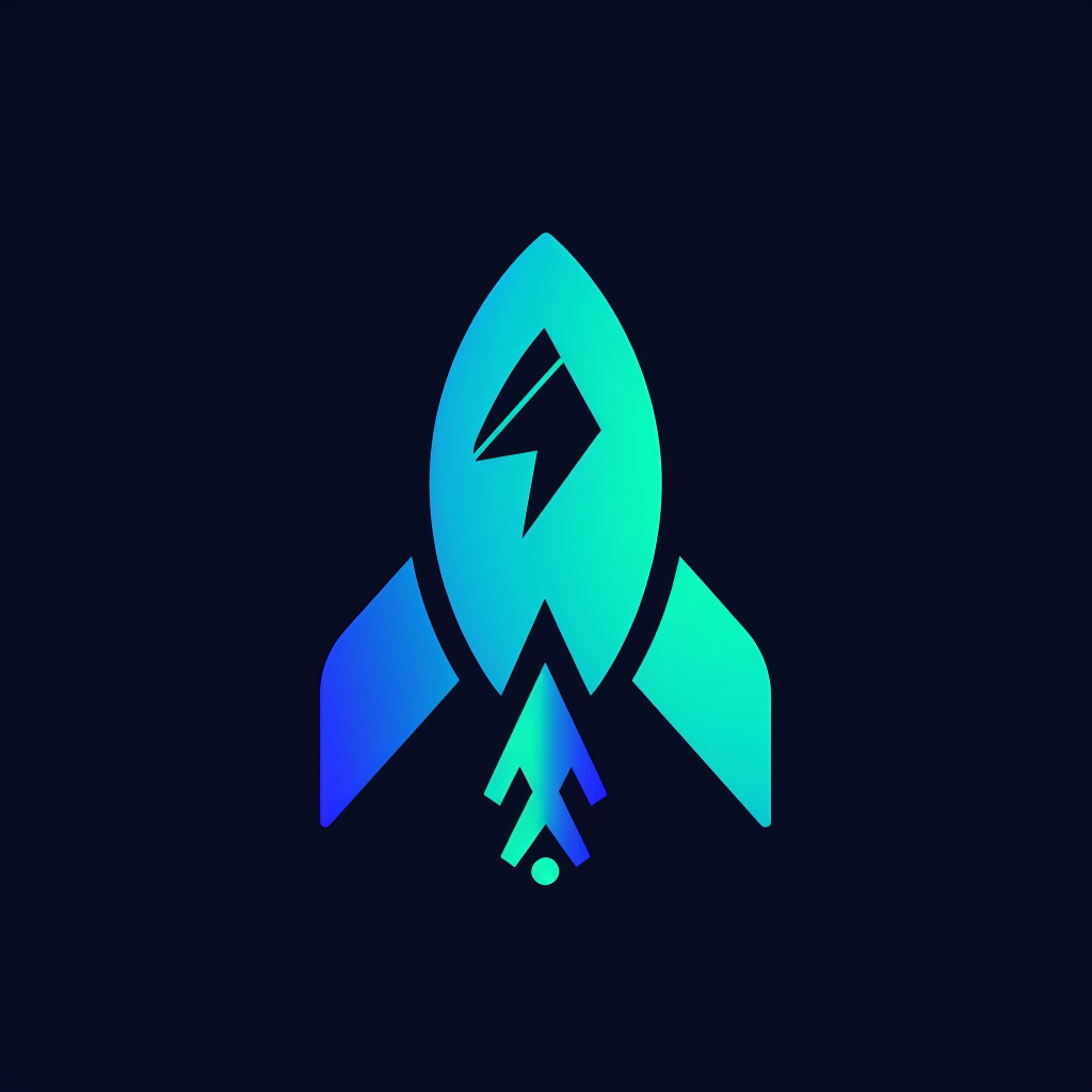 sleek modern spaceship arrow logo