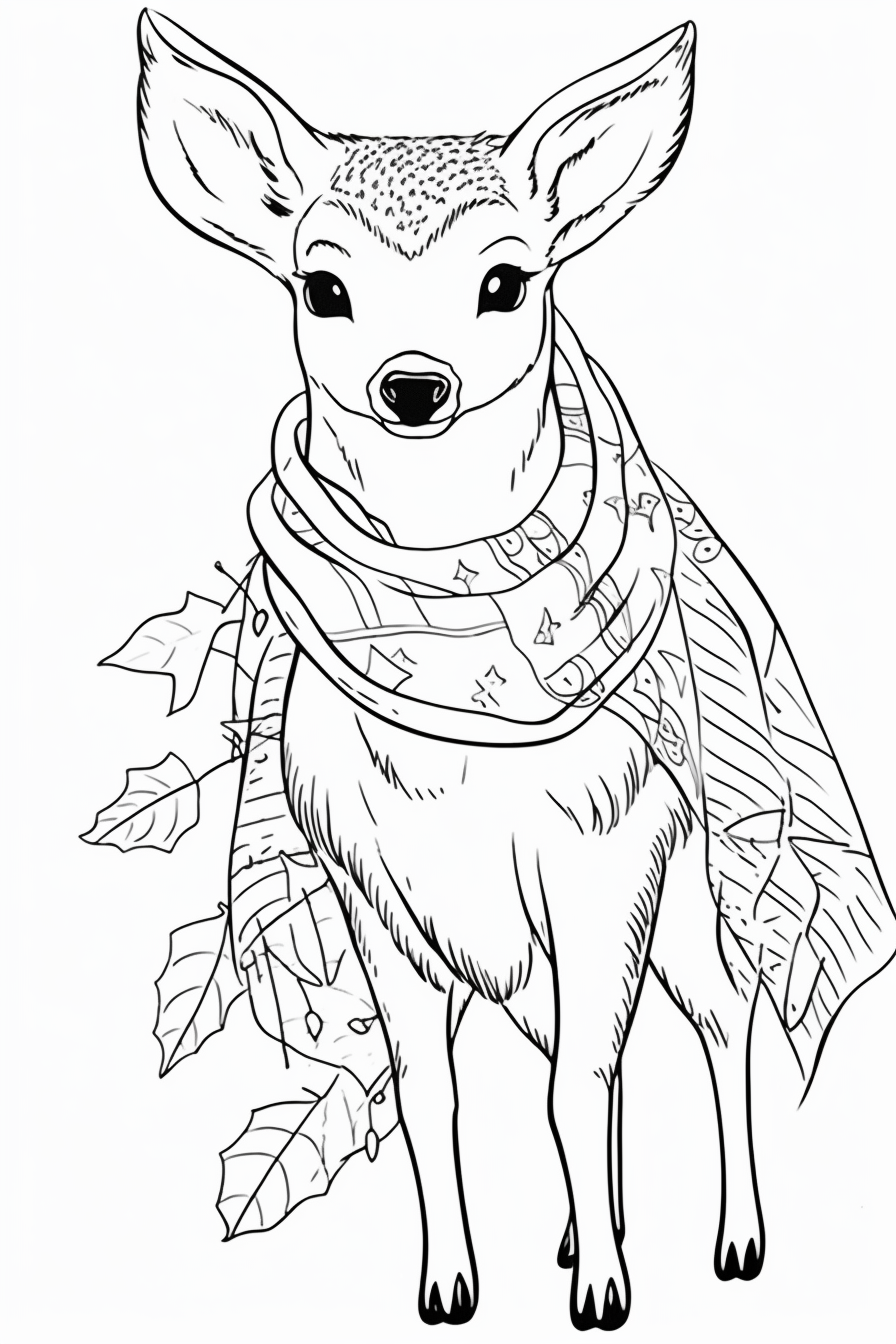 Studio Ghibli Style Deer in Autumn