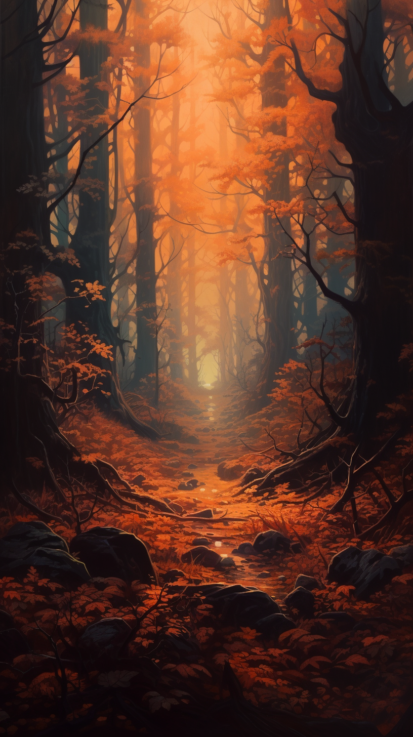 Beautiful autumn forest landscape