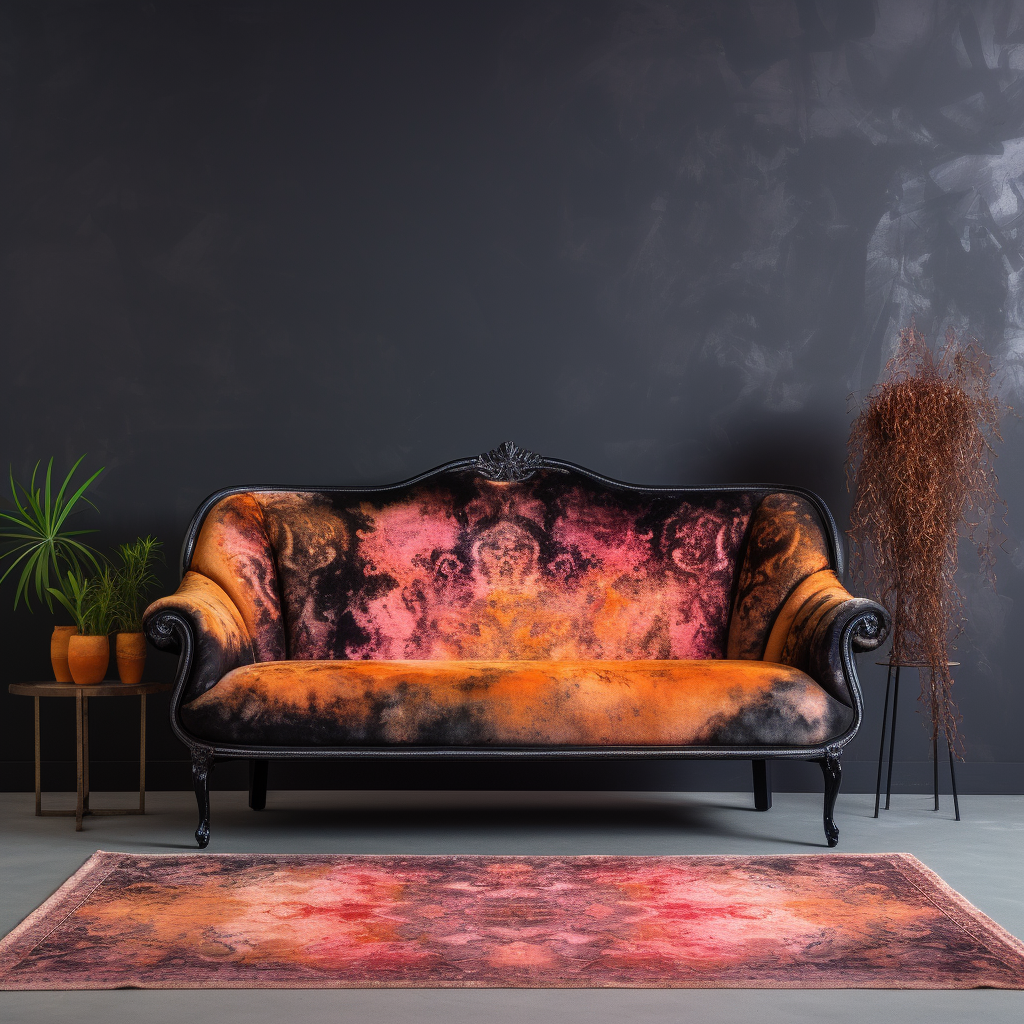 Colorful Autumn Grunge Gothic Orange Rug