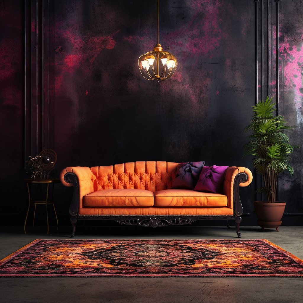 Vivid autumn grunge upholstery rug