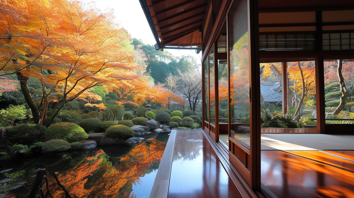 Autumn Leaves Garden in Shoin Style