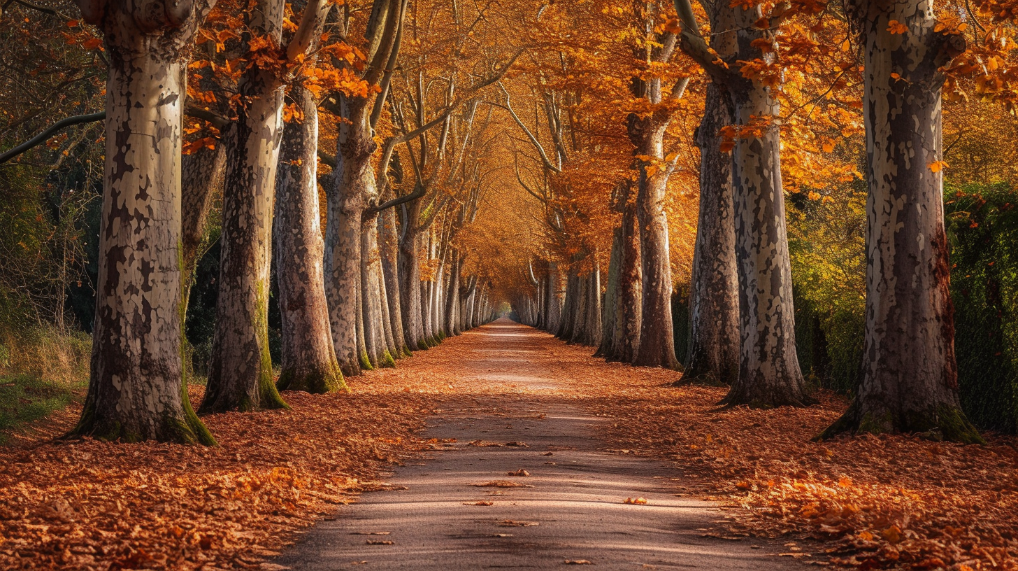 Autumn Tree Lined Avenue Photo