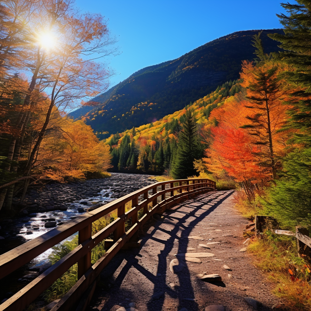 Beautiful autumn scene at Crawford Notch, NH