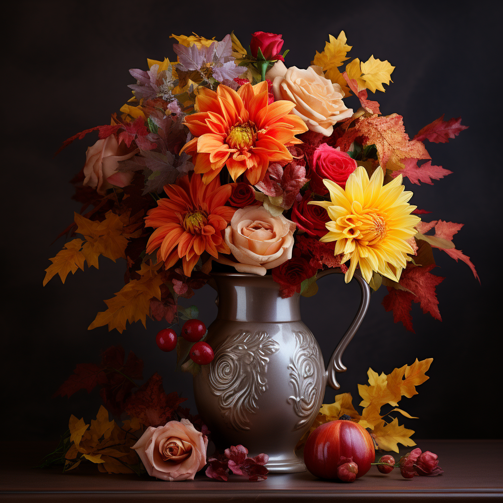 Vibrant autumn flower arrangement