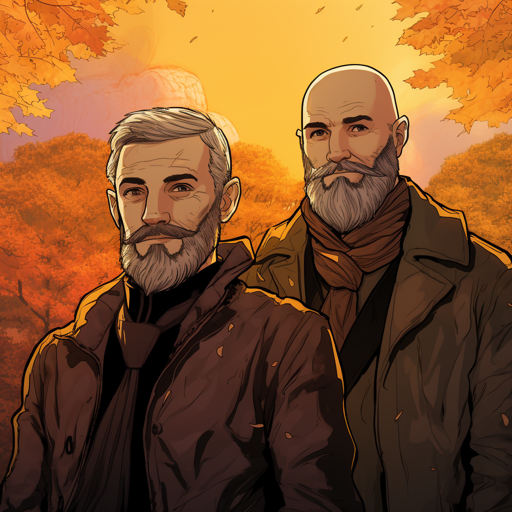 Two friends in autumn