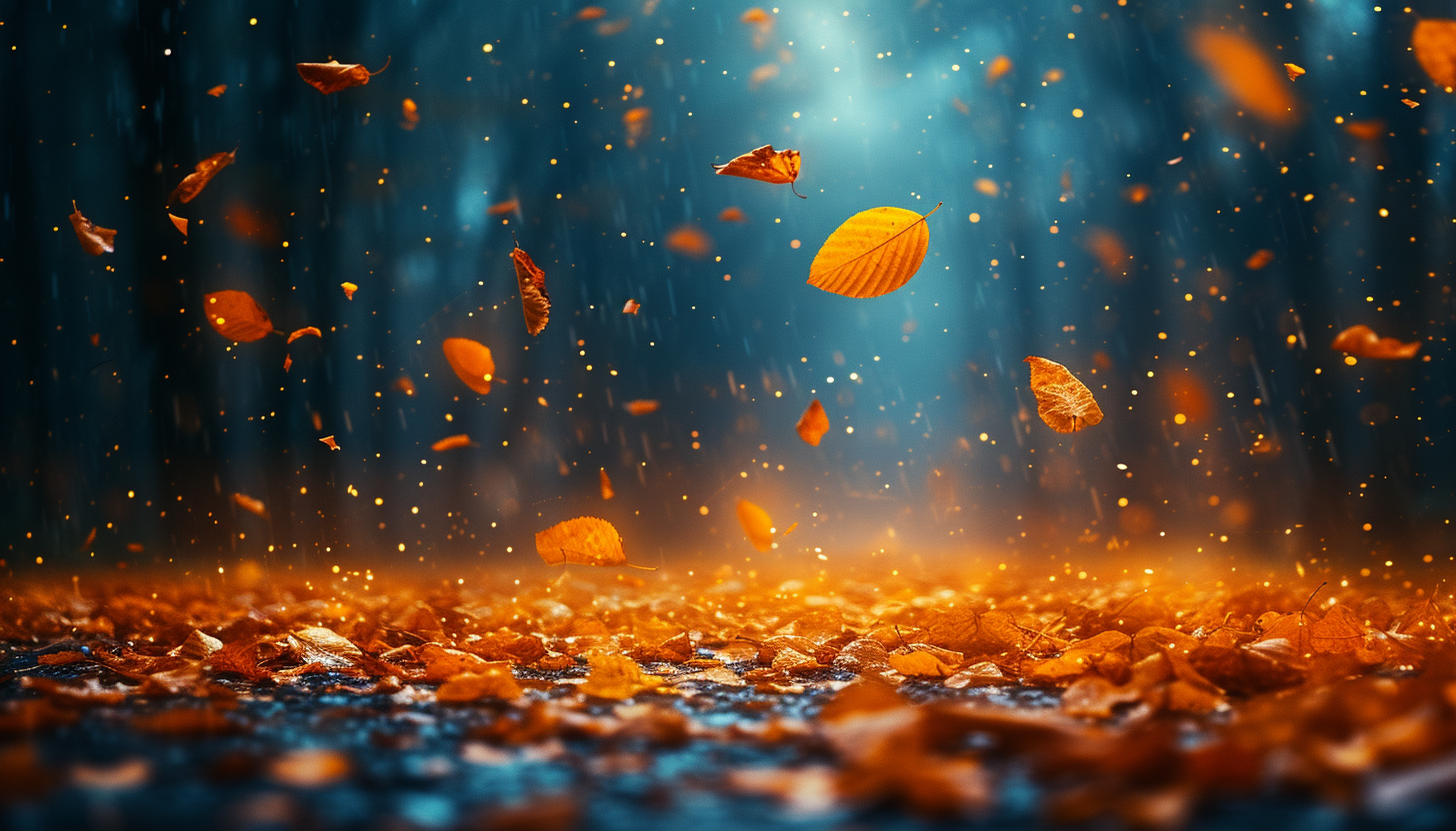 Autumn Leaves Stormy Day Stock Template